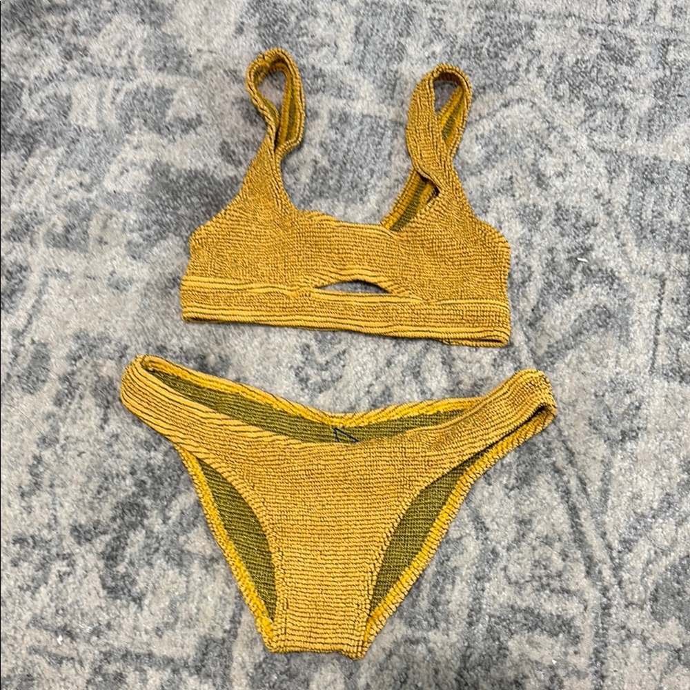 Bound by bond-eye yellow bikini